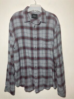 Rails Men’s Brushed Lennox Button Down Collared Shirt Chest Pocket Size Large